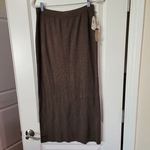 Caslon Brown Knit Long Skirt Size Medium